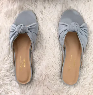 NIB For Love and Lemons x Marais bow slide sandals in blue thumbnail 1