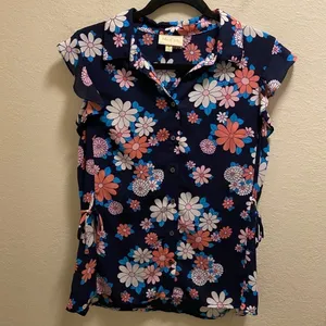 ModCloth Energetic Effort Floral Button-Up Blouse Size M thumbnail 2
