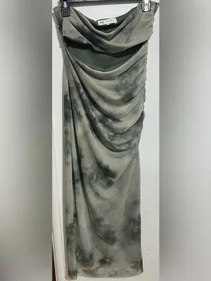 #24 Zara Strapless Cut Out Tulle Midi Dress Size L thumbnail 8