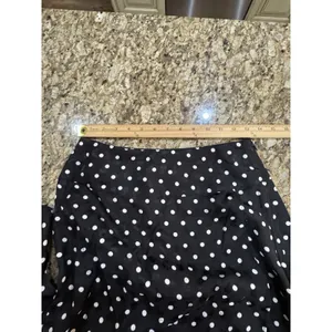 Kate Spade Polka Dot Silk Blend Midi Skirt Black White Cabana Size 2! thumbnail 7