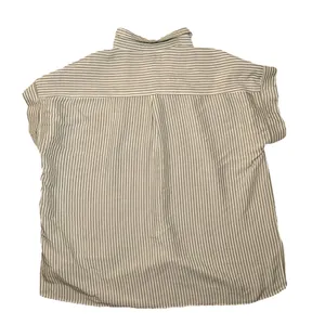 Women's Casual Light Green & White Striped Button Down Summer, Vacation.‎ LG thumbnail 8