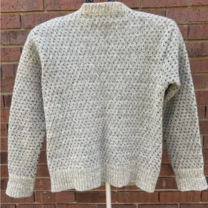 Vintage 80s LL Bean Wool Nordic Knit Snowflake Button Cardigan Sweater Medium thumbnail 7