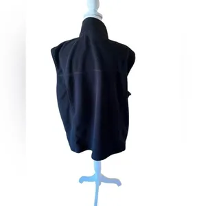 L.L. Bean Womens Fleece Vest Full Zip Mock Neck Black XXL Regular thumbnail 4