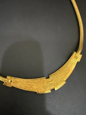 Vintage Signed TRIFARI Gold-tone Off White Enameled Greek Key Style Necklace thumbnail 10