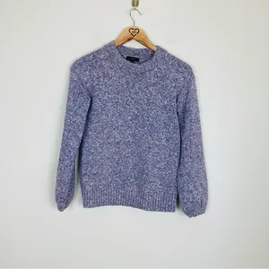 J. Crew light purple lavender cotton linen blend sweater subtle. balloon sleeve thumbnail 2