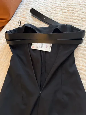 ZARA Black strapless jumpsuit thumbnail 6