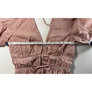 WAYF x Styled by‎ COCO Gingham Seersucker Nina Tie Front Top Coquette NWT S thumbnail 3