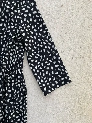 Entro Black White Abstract Print Babydoll Dress Size Small thumbnail 4