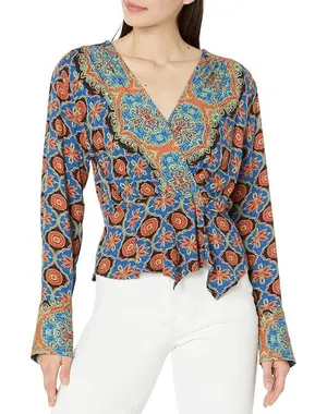 Free‎ People Falling For You Floral Print Peplum Top Boho Cropped Small thumbnail 1