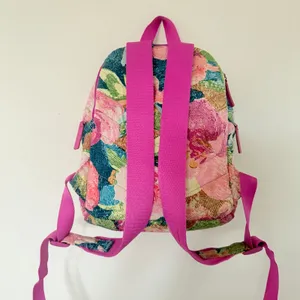 Vera Bradley Iconic Campus Backpack Pink Quilted Floral Backpack thumbnail 2
