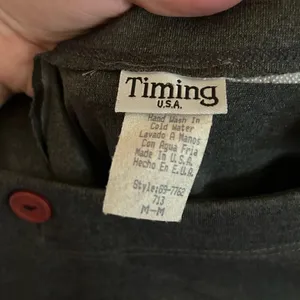 Timing USA Long Overall Dress Skirt Back Slit Gray Vintage Size Medium Women’s thumbnail 5