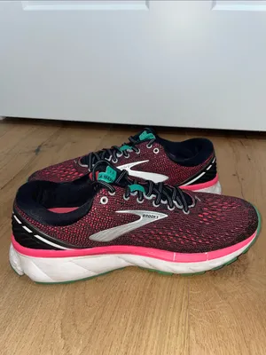 Brooks Ghost 11 Women's Running Sneakers Black & Pink with Teal Accents Size 8.5 thumbnail 9