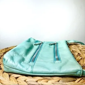 HOBO INTERNATIONAL Purse Crossbody bag Mint Green Leather multi zip pockets thumbnail 3