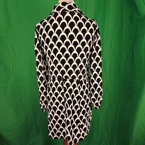 NWOT Zara Womens Emilie Black White‎ Geometric Shirt Dress Medium NO BELT thumbnail 2