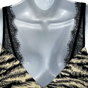EXPRESS Gorgeous Black & Tan Zebra Print‎ Cami Top Black Lace Trim NWT $48 Small thumbnail 6