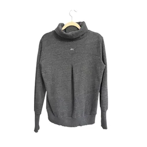 Alo Yoga Haze Pullover Sweatshirt Anthracite Heather Gray Cowl Neck Size M thumbnail 2