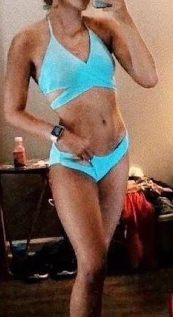 SheIn Light Blue Criss Cross Bikini thumbnail 1
