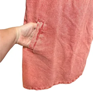 Mango Pocket Denim Pinafore Dress Faded Red/Pink Sz 2 Soft Girl Vibes Y2K‎ Era thumbnail 9