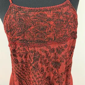 Vintage Step In Style Red & Black Embroidered Dress thumbnail 6