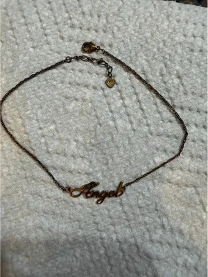RARE Vintage Avon Gold "Angel' Script Anklet thumbnail 4