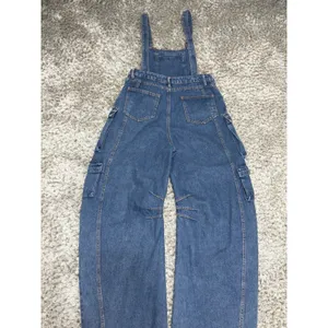 N.1LA Women’s Barrel Leg Denim Overalls Size M Y2K Cargo Jeans Multi Pocket thumbnail 8
