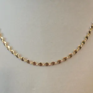 Necklace Women OS Diamond‎ Cut Disc Gold Stainless Steel NEW thumbnail 2