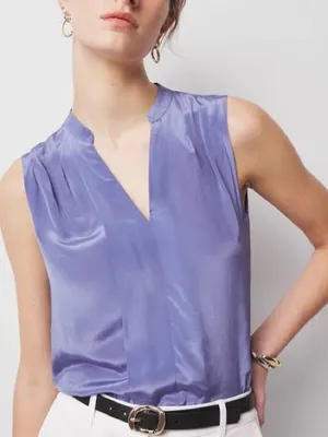 White House | Black Market Y2K top in satin purple thumbnail 1