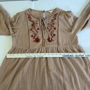 Embroidered Bohemian Tunic Blouse Balloon Sleeve Sz Small Boho Cottagecore Gauzy thumbnail 14