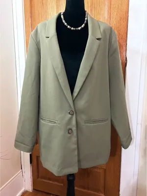 Old Navy XL Olive Green Stretch Blazer Jacket Women’s thumbnail 1