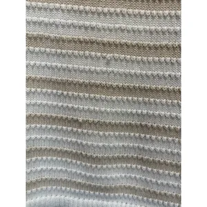 Time & Tru White/Tan Striped Chunky Knit‎ Short Sleeve Sweater Size XL/2XL thumbnail 3