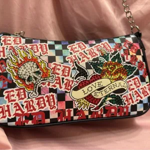 Ed Hardy Love Eternal Y2K Skull Rose Rhinestone Shoulder Bag NWT thumbnail 5