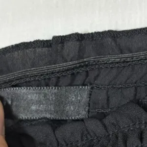 Smocked‎ Crop Top Black Square Neck Puff Sleeve Ruffle Trim Cottage Festival S thumbnail 7
