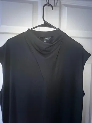 NWT Banana Republic Black Sleeveless Mock-Neck Midi Dress thumbnail 5