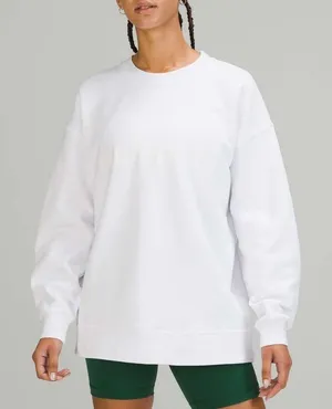 Lululemon White‎ Perfectly Oversized Crewneck Pullover Sweatshirt thumbnail 1