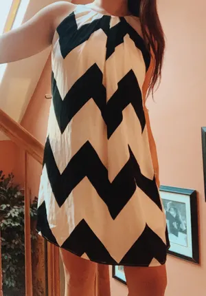 Pink Owl Black And White Patterned Dress thumbnail 1