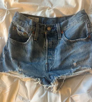 Levi's 501 High-Rise Blue Denim Cutoff Shorts thumbnail 1