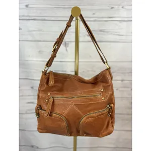 Chocolat Blu Brown Leather Hobo Shoulder Bag Multi Pocket Zip Boho Satchel Purse thumbnail 10