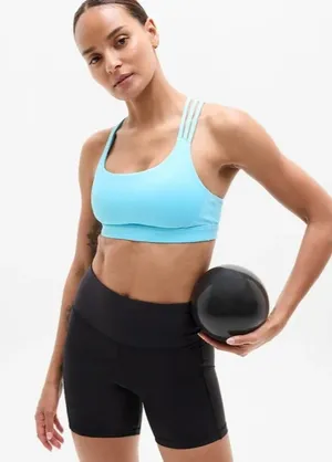 Athleta L Train Free Sport Bra Aqua Blue Large Cup A-C thumbnail 1