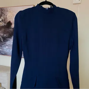 House of CB 'Mahalia' Navy Long Sleeve Mini‎ Dress NWOT Small thumbnail 10