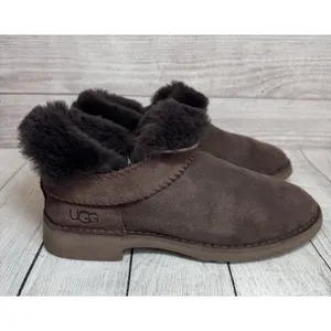 UGG Cory II Grey Suede Sheepskin Lined Ankle Boots Womens Slim Silhouette Sz 8.5 thumbnail 5