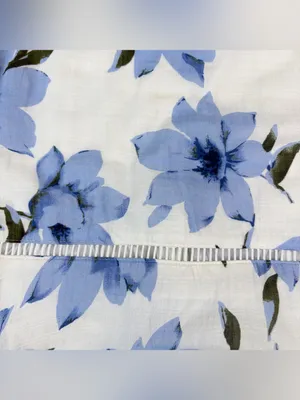 NWT Lulus Lovely White Blue Floral Print 100% Cotton Midi Dress Women's Size XL thumbnail 11