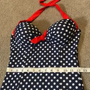 Women’s Swimsuit Bathers Halter Neck Boy Leg with Polka Dots Size 6-8 NEW thumbnail 9