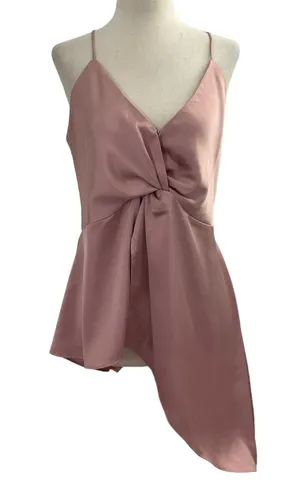 Express Champagne Adjustable Strap Satin Top Size L | 43-11 thumbnail 1