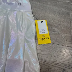 EleVen by Venus Williams White Iridescent‎ Flutter Tennis Skirt XS XSmall thumbnail 4