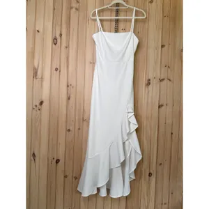 NWOT Lulus Iveta White Cutout Ruffled Sleeveless Midi Dress Dance Party Sz L thumbnail 2