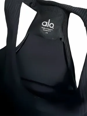 Alo Ribbed Insight High-Neck Tank top - Black thumbnail 3