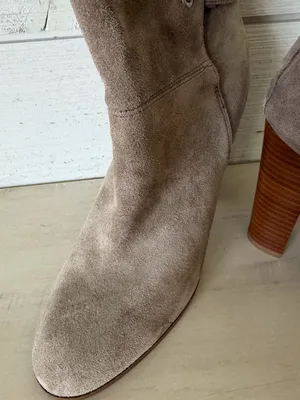 Dolce Vita Marenn Midi Bootie Women's Size 9 Beige Greige Suede NEW thumbnail 3