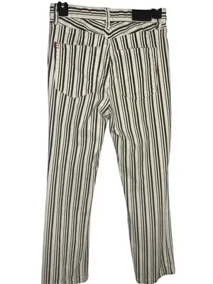 BDG Urban Outfitters Jeans Size 27 Blue Cream Striped Cropped Stretch Denim thumbnail 2