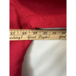 Red Cropped Linen Blazer Vintage JG Hook Jacket‎ Peter Pan Collar Retro NWT 8 thumbnail 4