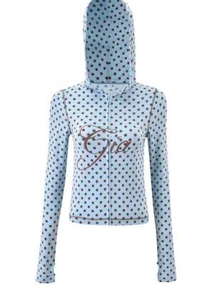 I.AM.GIA Blare Hoodie Polka Dot Blue Medium NWT thumbnail 4
